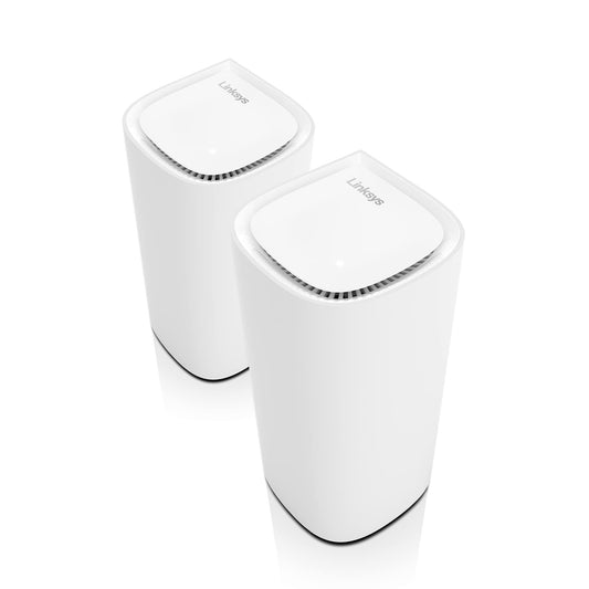 Linksys Velop Pro 6E WiFi Mesh System | Dos enrutadores de Malla cognitiva de Triple Banda con Velocidad de 5.4 Gbps (AXE5400) | Cobertura en Toda la casa de hasta 6.000 pies Cuadrados | Conecta más