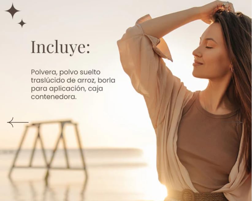 Demoiselle Polvo de Arroz Facial Suelto Traslúcido Natural Perlescente con FPS 30 | Acabado Mate | Control de Brillo y Grasa | 30 g