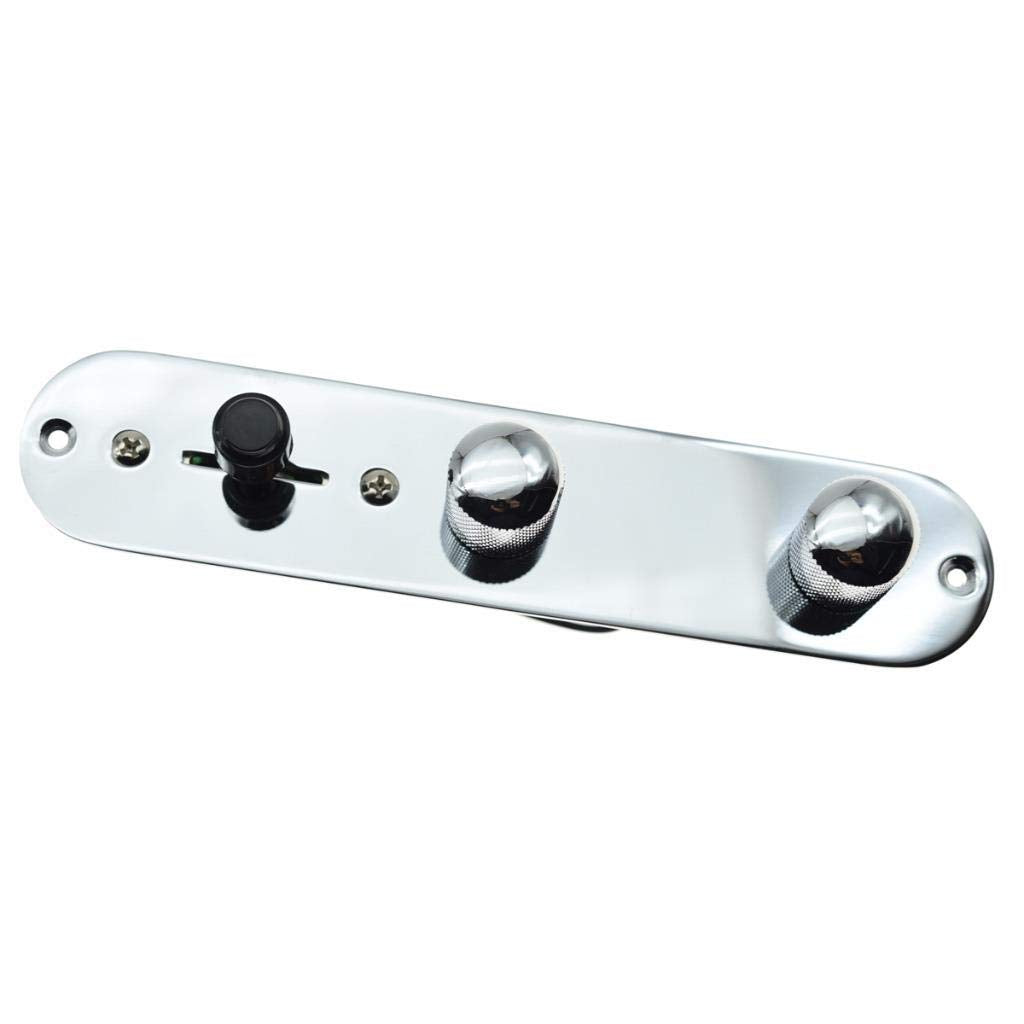 Dopro - Placa de control precableada de 3 vías con arnés de cableado para guitarras Fender Tele/Telecaster cromado
