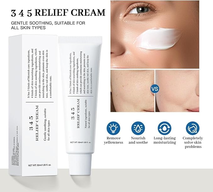 Zyjaocve 345 Korean Soothing Face Cream Set for Intensive Repair and Relief - 100% Effective Barrier Repair Moisturizer - 50ml (3PC)