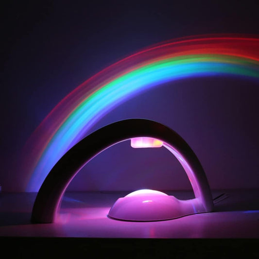 Bo Toys - Proyector LED arcoíris, lámpara de proyector de luz de reflexión para habitación de los niños, luz de proyección ambiental para recámara, lámpara LED de luz nocturna