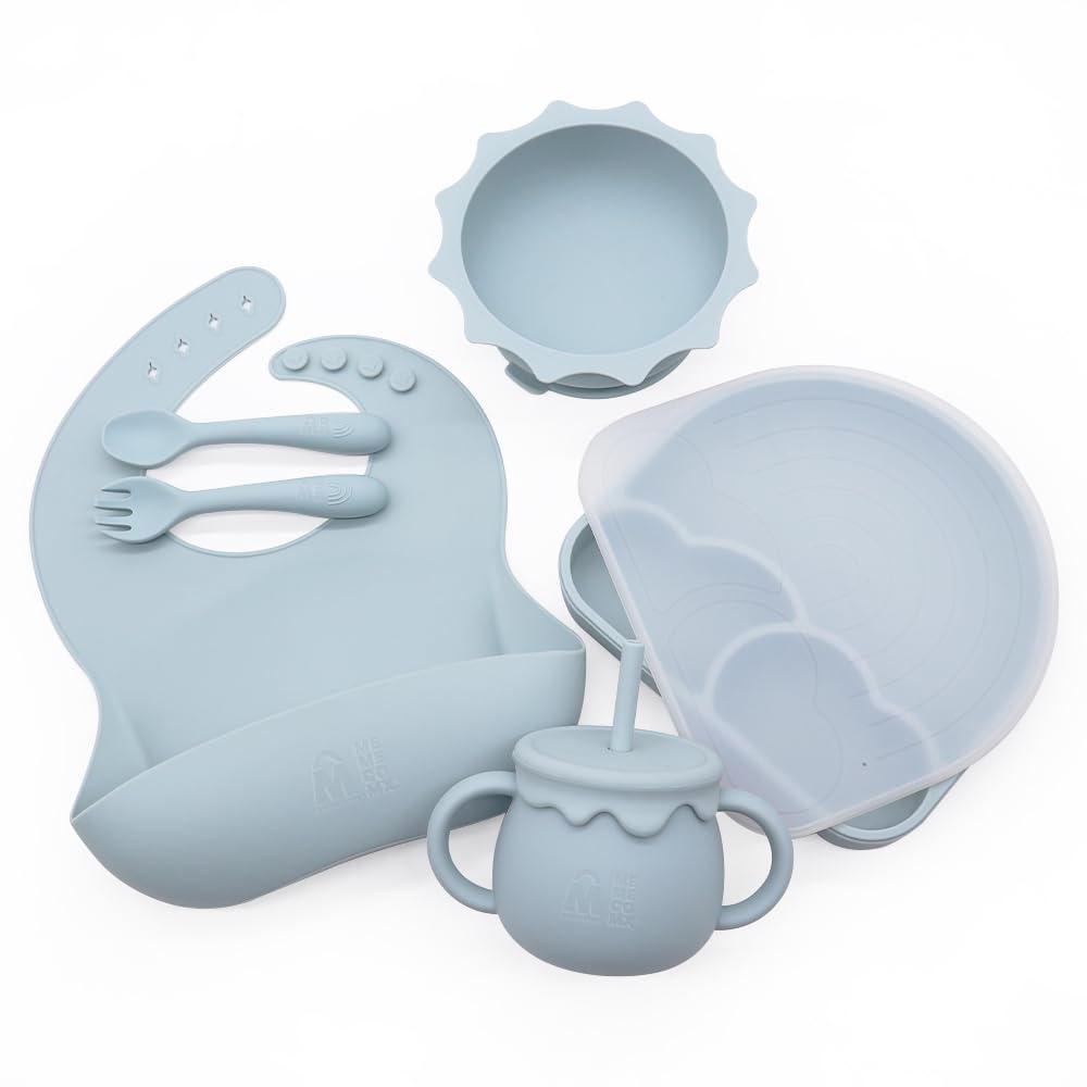 Me Co Mx Platos para Bebe - Alimentaci?n Complementaria Bebe, Cubiertos para Bebe, Platos Bebe, Plato para Bebe, Set de Alimentaci?n para Beb?, Set de 6 Piezas
