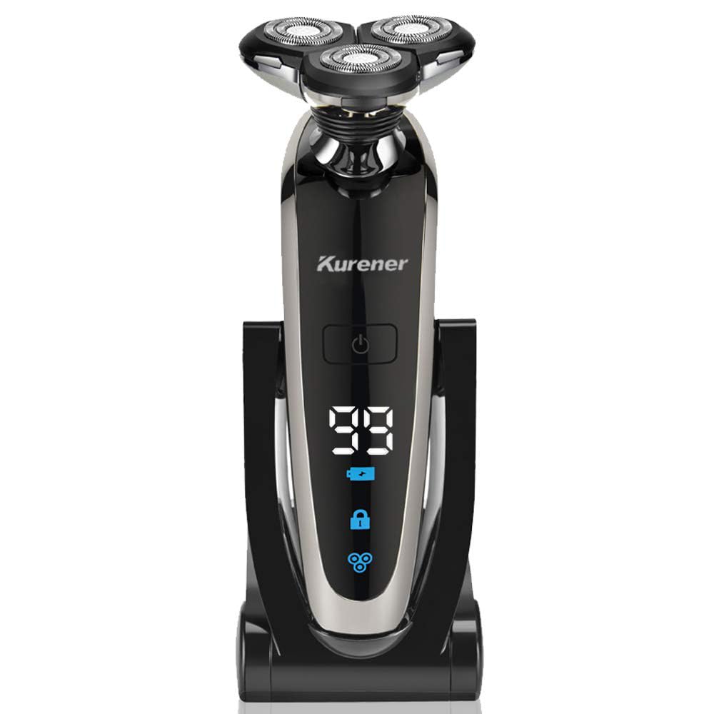 Kurener Electric Shaver Razor Beard Trimmer Rotary Shaver Rotation razor Full body water wash razor Wet/Dry Rechargeable Waterproof
