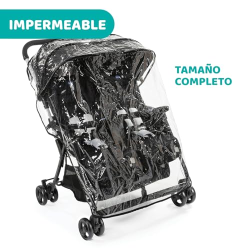 CHICCO, Carriola Gemelar Ohlalà Twin, Carriola Doble, Color Negro