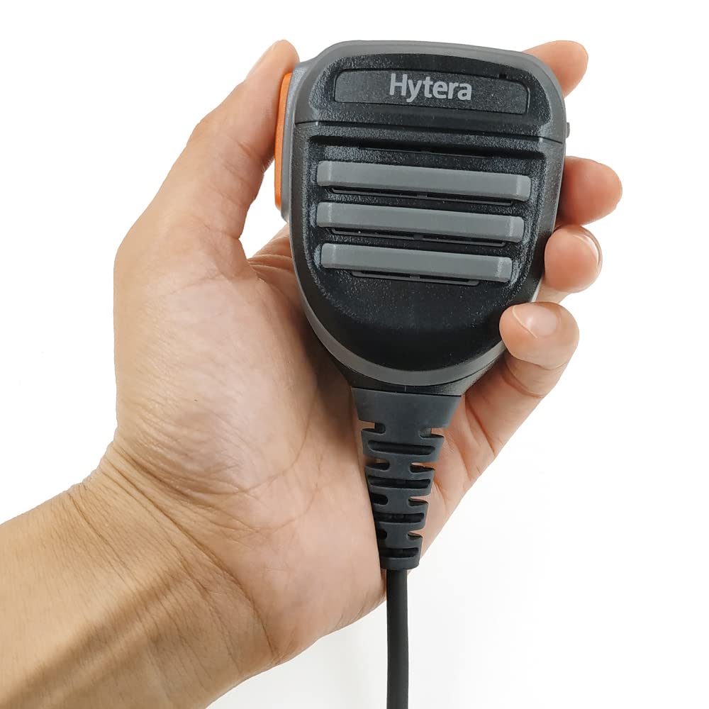 Micrófono Altavoz Portátil ANYSECU Negro IP54 para Radio Bidireccional Hytera