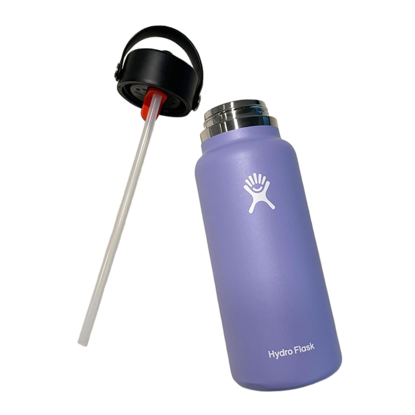 Botella Hydro Flask Piedra con Tapa Ancha y Popote Flexible