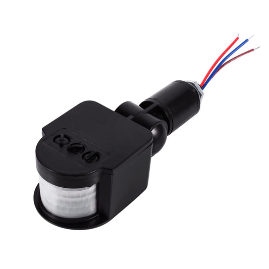 Detector de Movimiento PIR Sensor de Luz de Pared Infrarrojo Negro Exterior