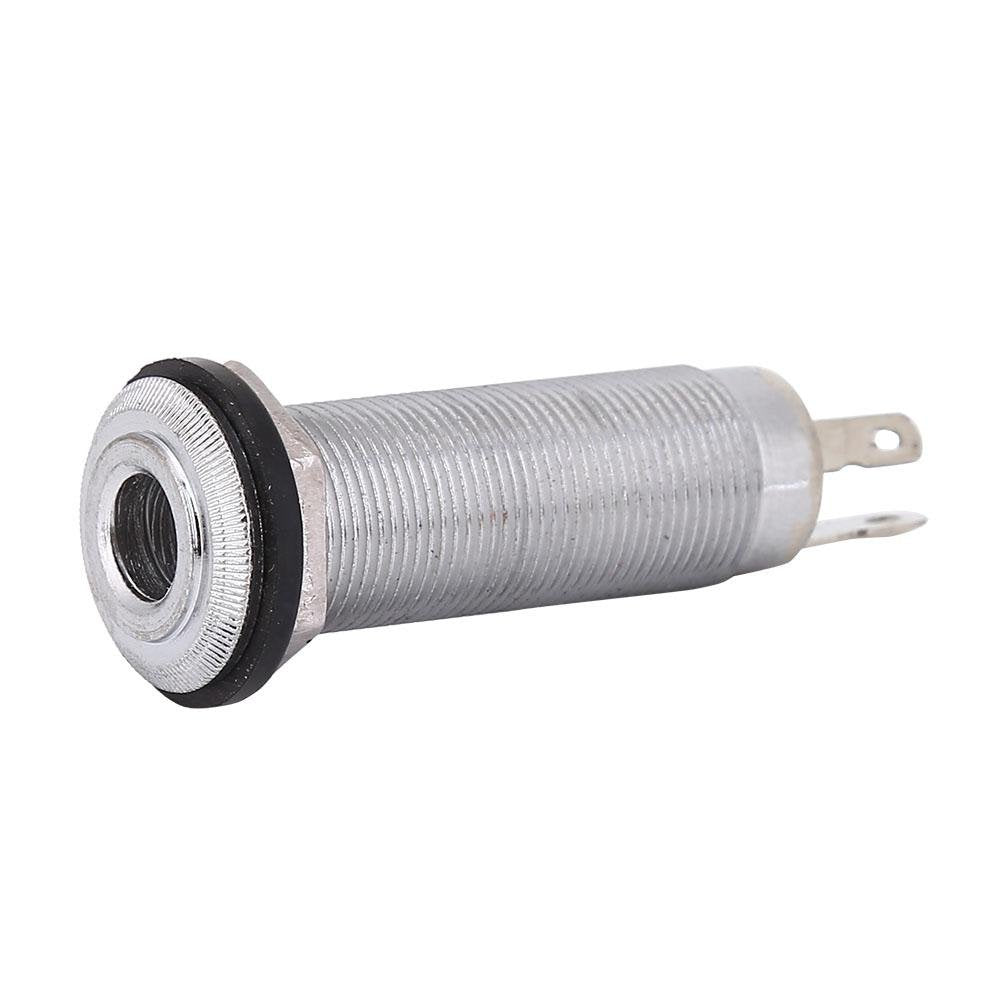 Vbestlife Jack Guitarra Electrica,Toma De Enchufe para Guitarra Eléctrica, Enchufe Toma De Salida Entrada Jack Cilindro Roscado para Pastilla De Bajo Guitarra (Plata)
