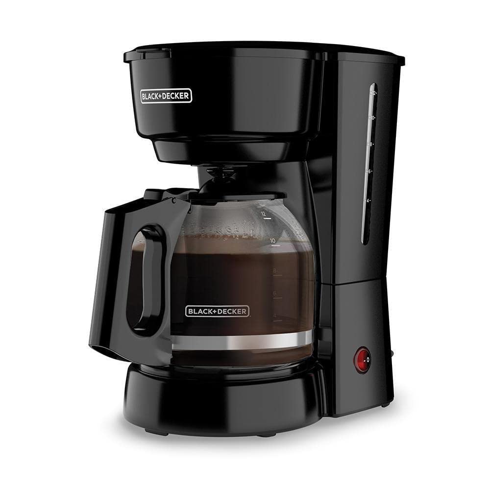 Cafetera Black & Decker, capacidad 12 tazas, jarra de vidrio, sistema de goteo, filtro papel, negro, modelo CM0915BK-LA