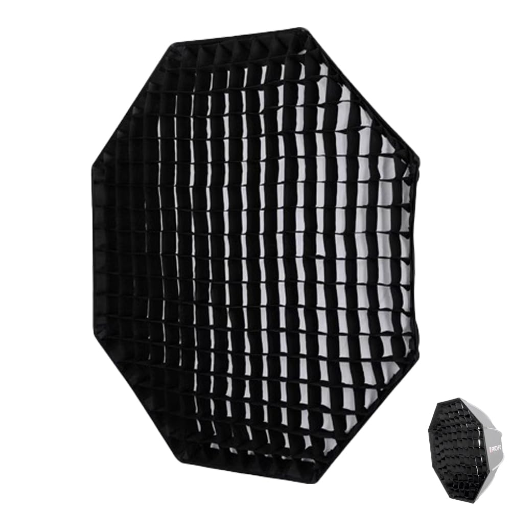 INVINEEX - Rejilla de panal para caja de luz octogonal de 65 cm/26, compatible con rejilla de control de luz portátil (negro, solo cuadrícula)