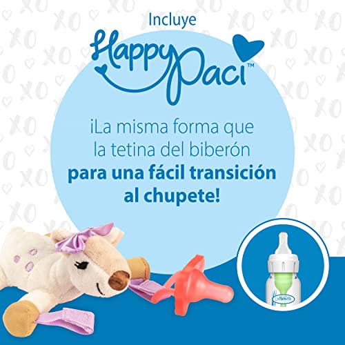 Soporte para Chupete y Mordedor Dr. Brown's Ciervo HappyPaci Rosa para Bebé 0-6 Meses