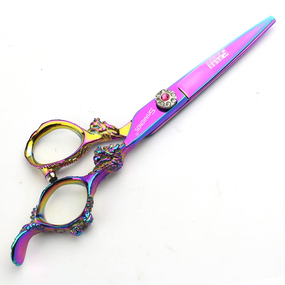 Juego de tijeras de peluquería profesional de 6 pulgadas, cortapelos y cortapelos de acero inoxidable para el hogar(6 inches, 2 pieces-B)