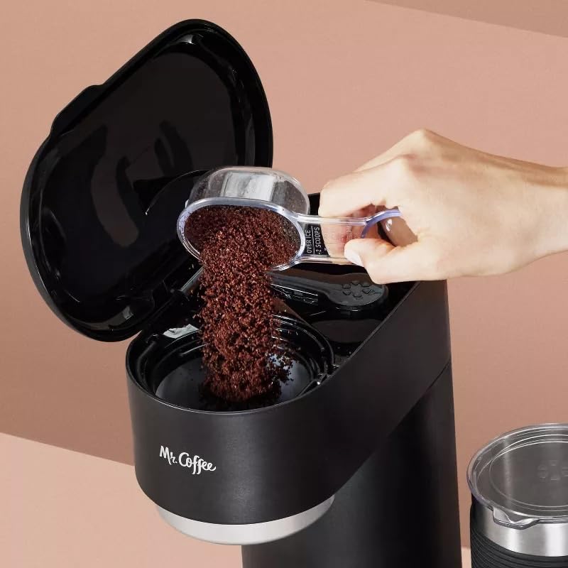 Cafetera Mr. Coffee Negra 4 en 1 con Espumador y Vaso