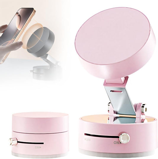Genérico Vacuum Magnetic Phone Holder, 2025 New Foldable Portable Vacuum Magnetic Cell Phone Holder, Vacuum Magnetic Suction Phone Holder, Magnetic Cell Phone Holder for Car, Gym, Shower (Pink)