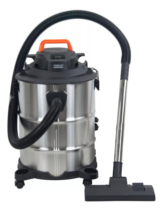 Foreman Aspiradora De Mano Industrial Capacidad 35L Sólidos y Líquidos Aspiradora | 2200W | Seco y Húmedo y Accesorios | Acero Inoxidable