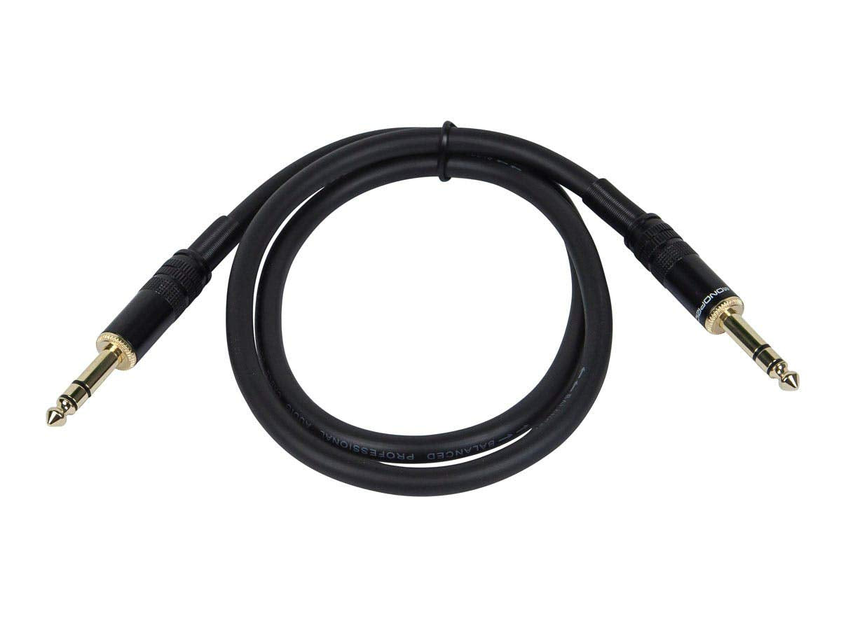 Cable Mono 3ft Premier Series 1/4in TRS Macho a Macho 16AWG Dorado Enchapado