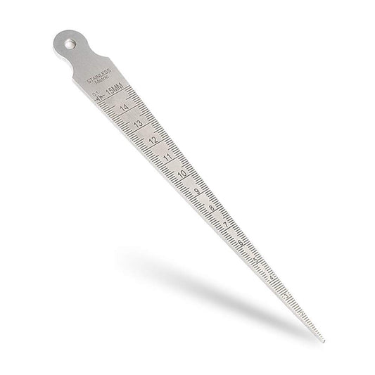 Calibre Cónico de Acero Inoxidable Mesee Plateado con Medición de 1 a 15 mm y Diámetro de Agujero de 1/32 a 5/8 Pulgadas