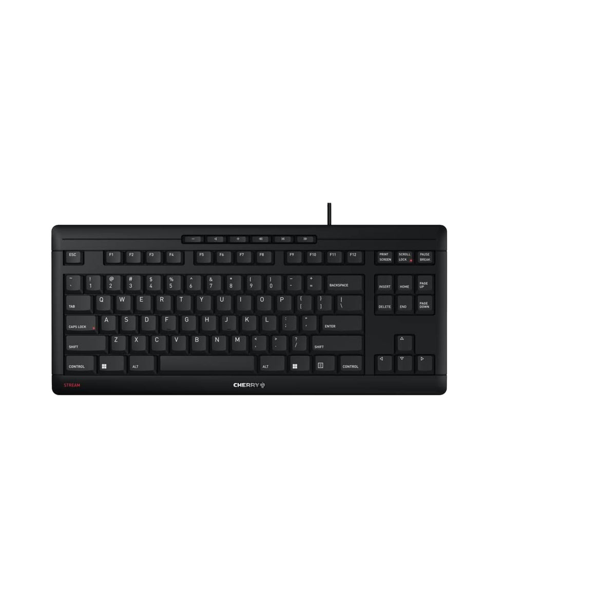Teclado CHERRY Stream TKL Negro Silencioso con Cable USB Versión Compacta Sin Teclado Numérico Reacondicionado
