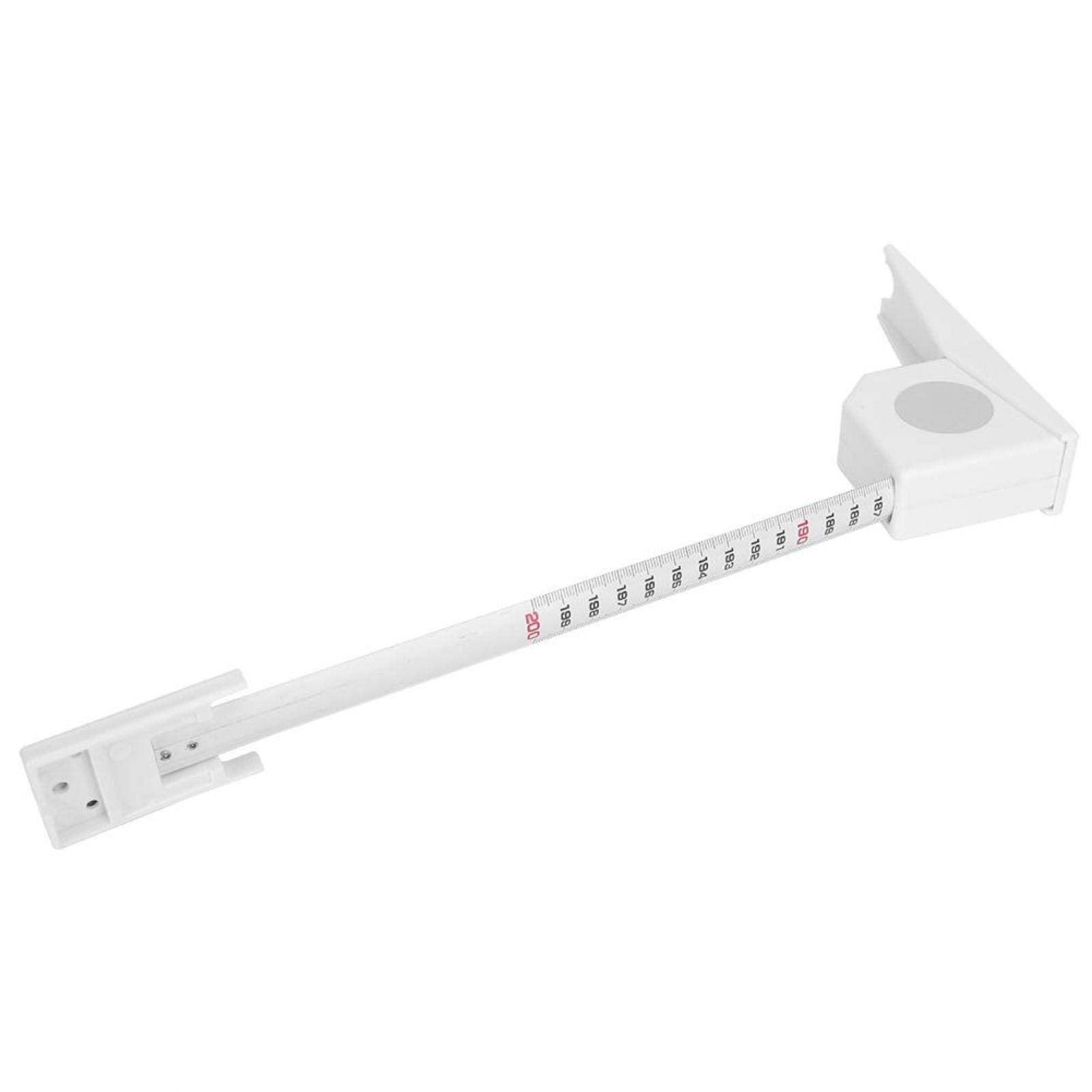 Cinta Métrica de Altura, Medidor de Estatura de Altura de 2 M, Altímetro Montado En La Pared, Retráctil Herramienta de Medición de Metal, Retractil Stature Meter Con Placa De Pared (Blanco)