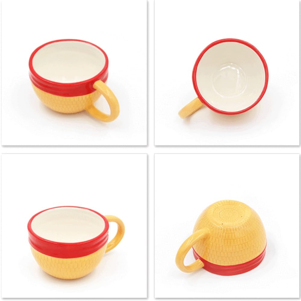 Tazas de Café Cerámica Anime de Colores Amarillo para Mujeres y Hombres