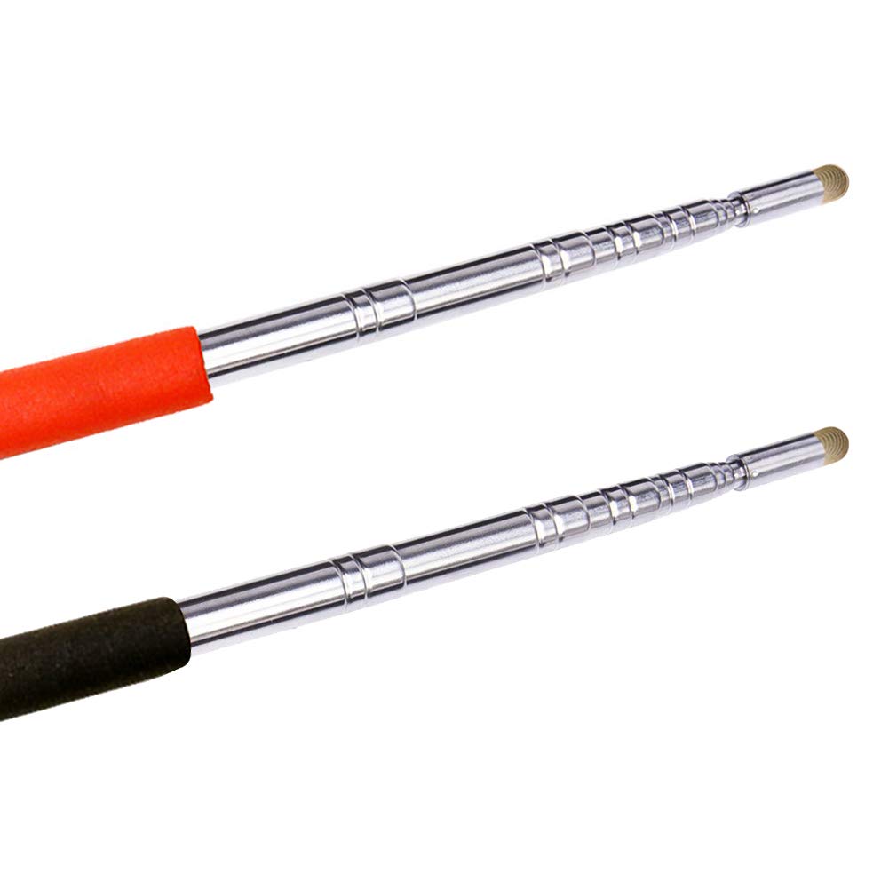 Puntero telescópico para profesores, puntero de enseñanza para aula, puntero retráctil de metal de longitud extendida de 39 pulgadas, puntero de pizarrón blanca de presentación de mano (negro + rojo esmerilado)