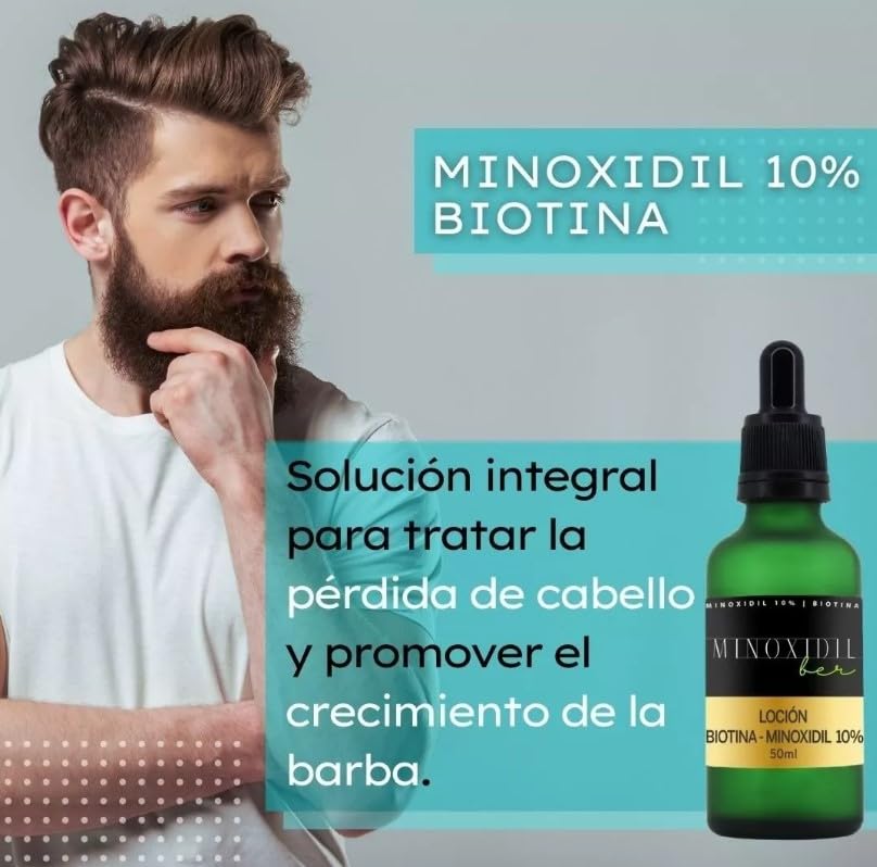 Set Aceite de Bergamota y Loción con Biotina MINOXIDILBER Crecimiento de Barba y Cabello