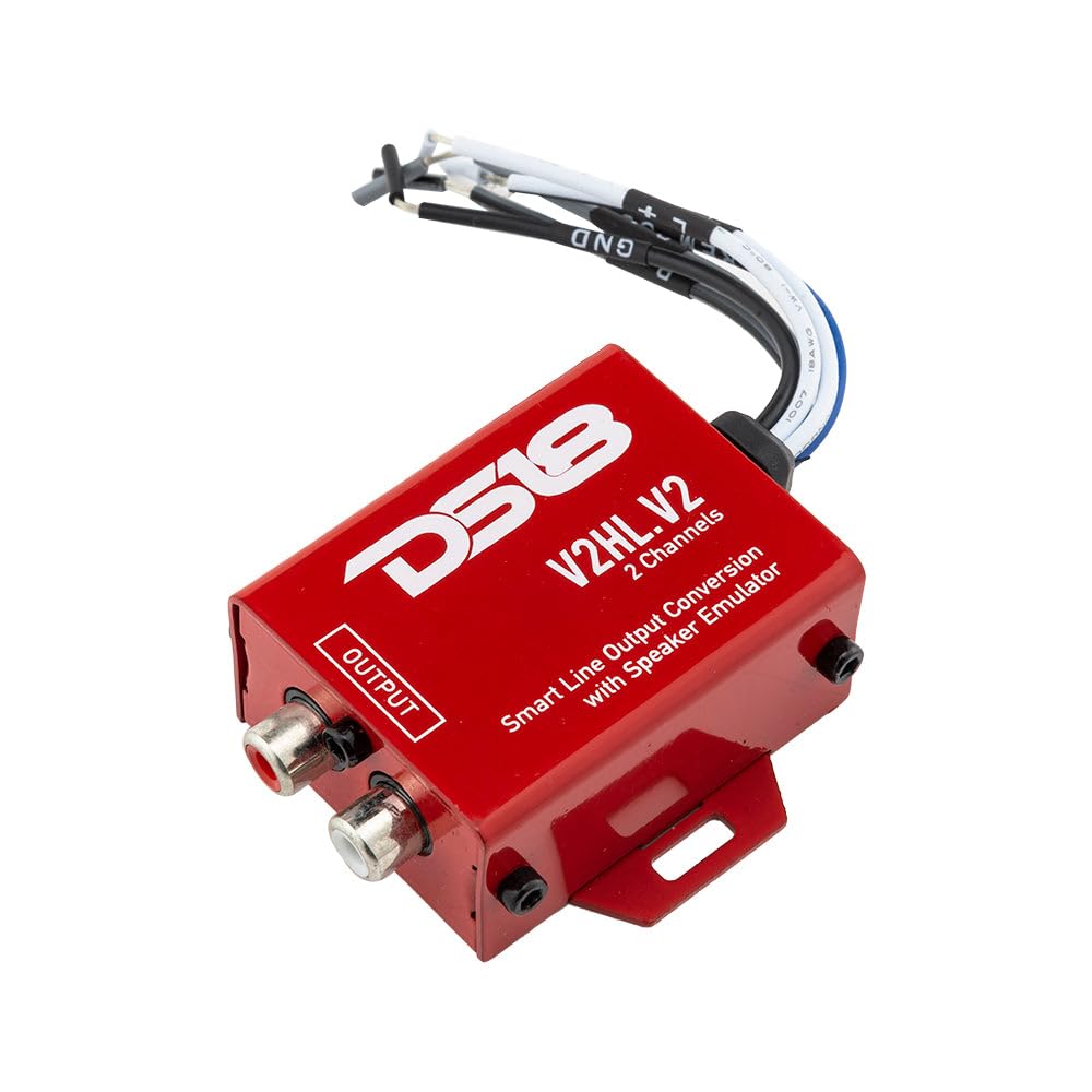 Convertidor Hi/Lo DS18 V2HL.V2 Rojo con Emulador de Altavoz y Salida de Línea Inteligente