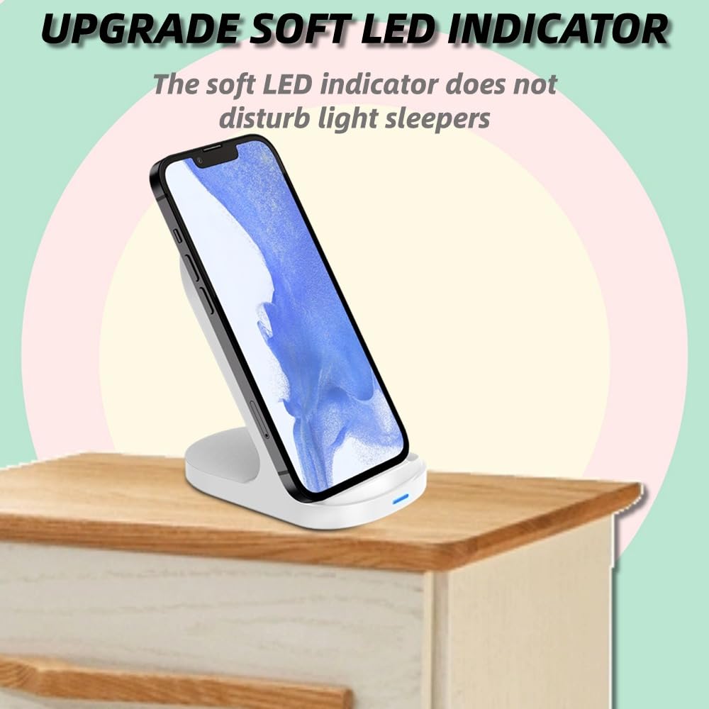 KLOKOL - Cargador inalámbrico rápido de 15 W, 10 W, soporte de carga inalámbrico, compatible con iPhone 14, 13, 12, 11, Pro XR XS 8 Plus, Galaxy S22, S21, S20, Note 20, 10, Google LG