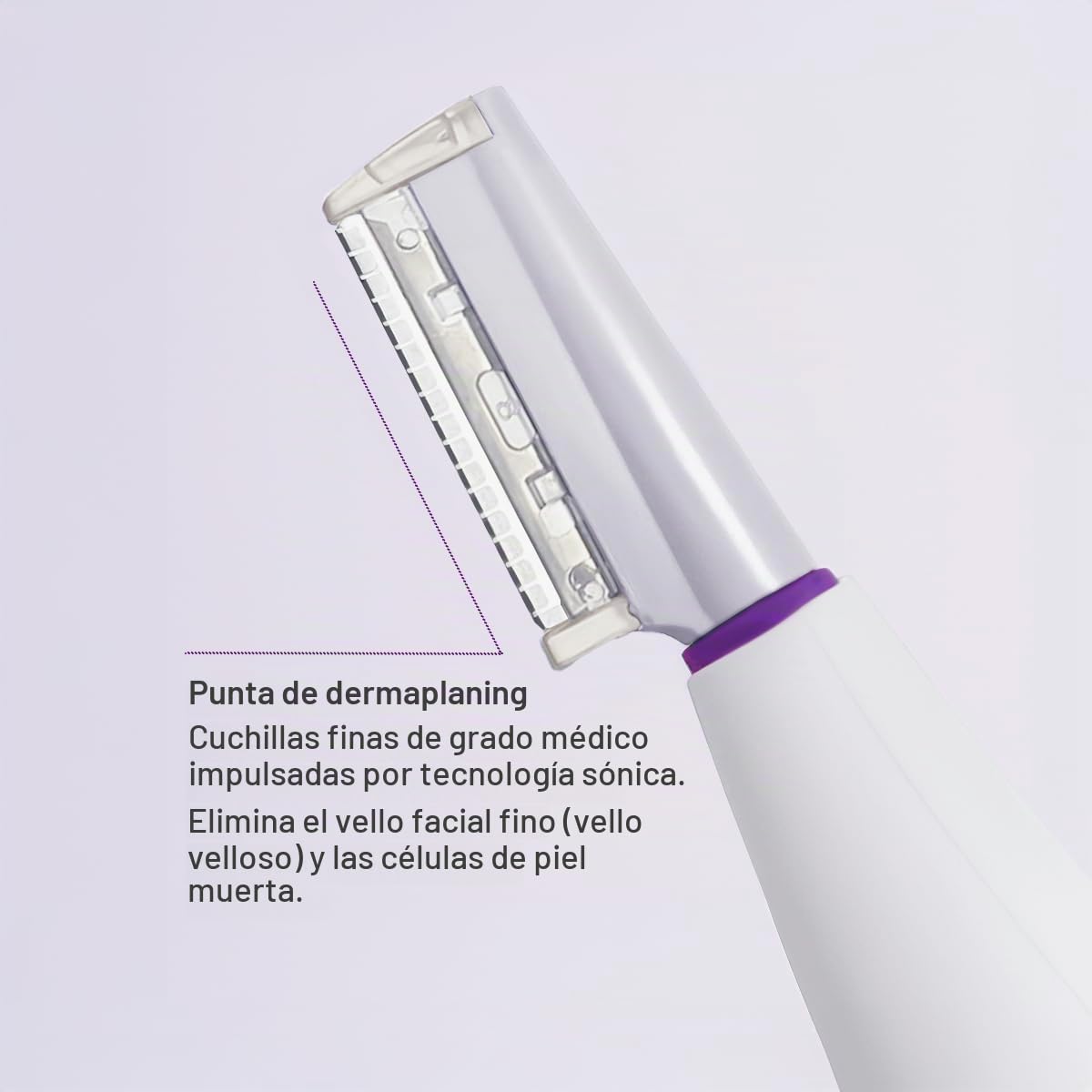 Michael Todd Beauty - Sonicsmooth Dermaplaning Tool - 2 en 1 Peach Fuzz Depilación Facial para Mujeres - Dermaplane - Recargable con suministro de 8 semanas