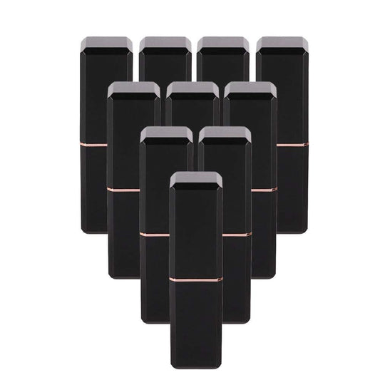 ANGGREK 10 Piezas Tubos Vacíos de Lápiz Labial para Maquillaje DIY, Material ABS Duradero, Portátil y Lavable, Color Negro