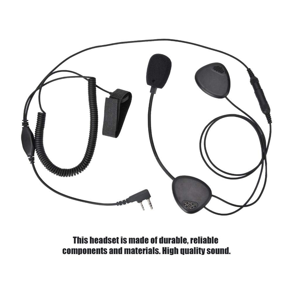 Mugast Casco de la Motocicleta Auricular con PTT Impermeable Walkie Talkie Radio Auricular