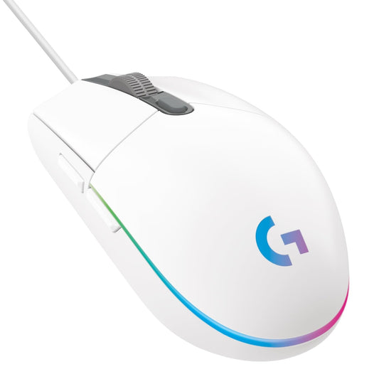 Logitech G203 LIGHTSYNC Mouse Gaming con Iluminación RGB Personalizable, 6 Botones Programables Seguimiento de hasta 8,000 DPI, Ultra-ligero - Blanco