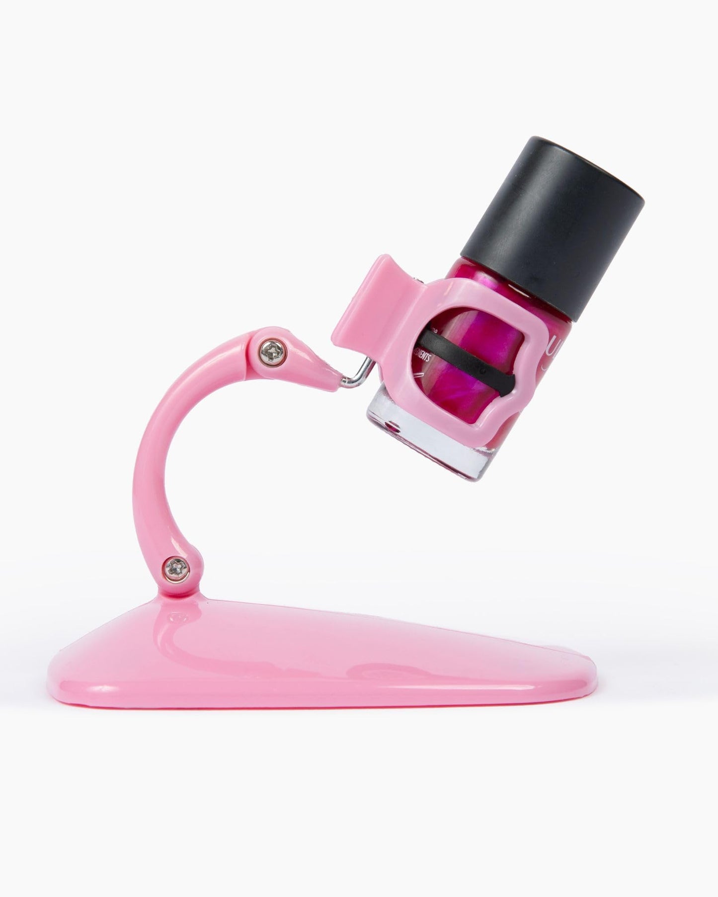 Soporte para botella de esmalte de uñas, soporte inclinado antiderrames para pintura de uñas, herramienta de arte de uñas de agarre y punta, accesorio de esmalte de uñas rosa para manicura y pedicura