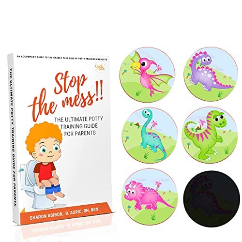 Paquete de pegatinas de entrenamiento para ir al baño mágico, calcomanía mágica para asiento de entrenamiento para ir al baño | Pegatina de inodoro para niña y niño pequeño | Paquete de 5 con libro