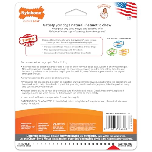 Juguete para Perro Nylabone Bisonte Ergonómico y Resistente para Perros Adultos Grandes/Gigantes