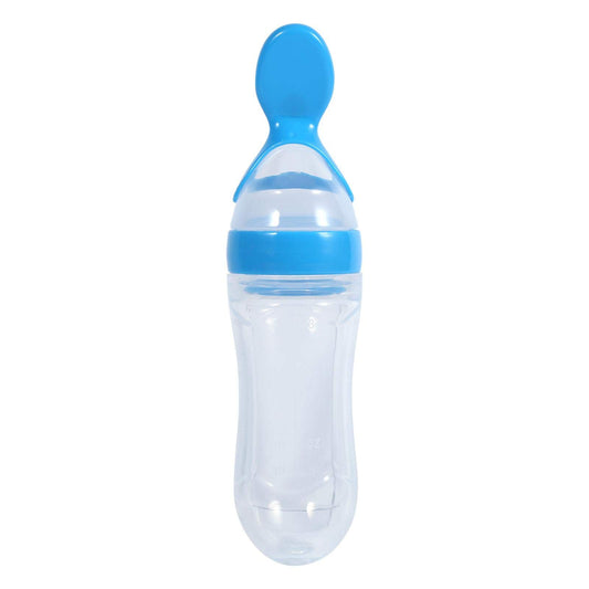 Alimentador de Alimentos para Bebés, Biberón de Silicona Exprimible de Dibujos Animados con Cuchara Dispensadora para Bebés, Bebés(#4)