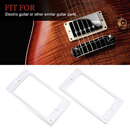 2 anillos de montaje de marco de pastilla Humbucker de metal, piezas de repuesto para guitarras el¨¦ctricas (plata)