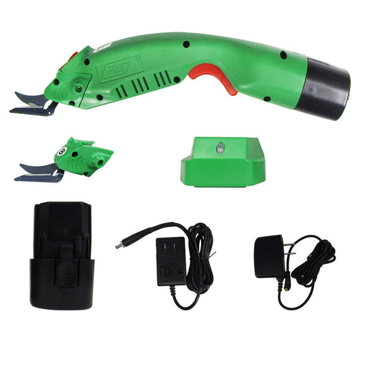 MXBAOHENG WBT-2 Tijeras eléctricas inalámbricas para cortar tela/alfombra/esponja/cartón Tijeras de fibra de vidrio con 2 cuchillas 5000mAh batería grande de bajo ruido