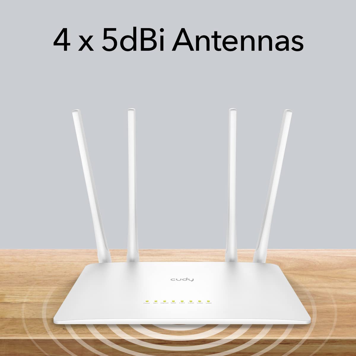 Cudy Ruteador Inalambrico WR1200 4 Antenas, Doble Banda, Wi-Fi 5, 4 Puertos