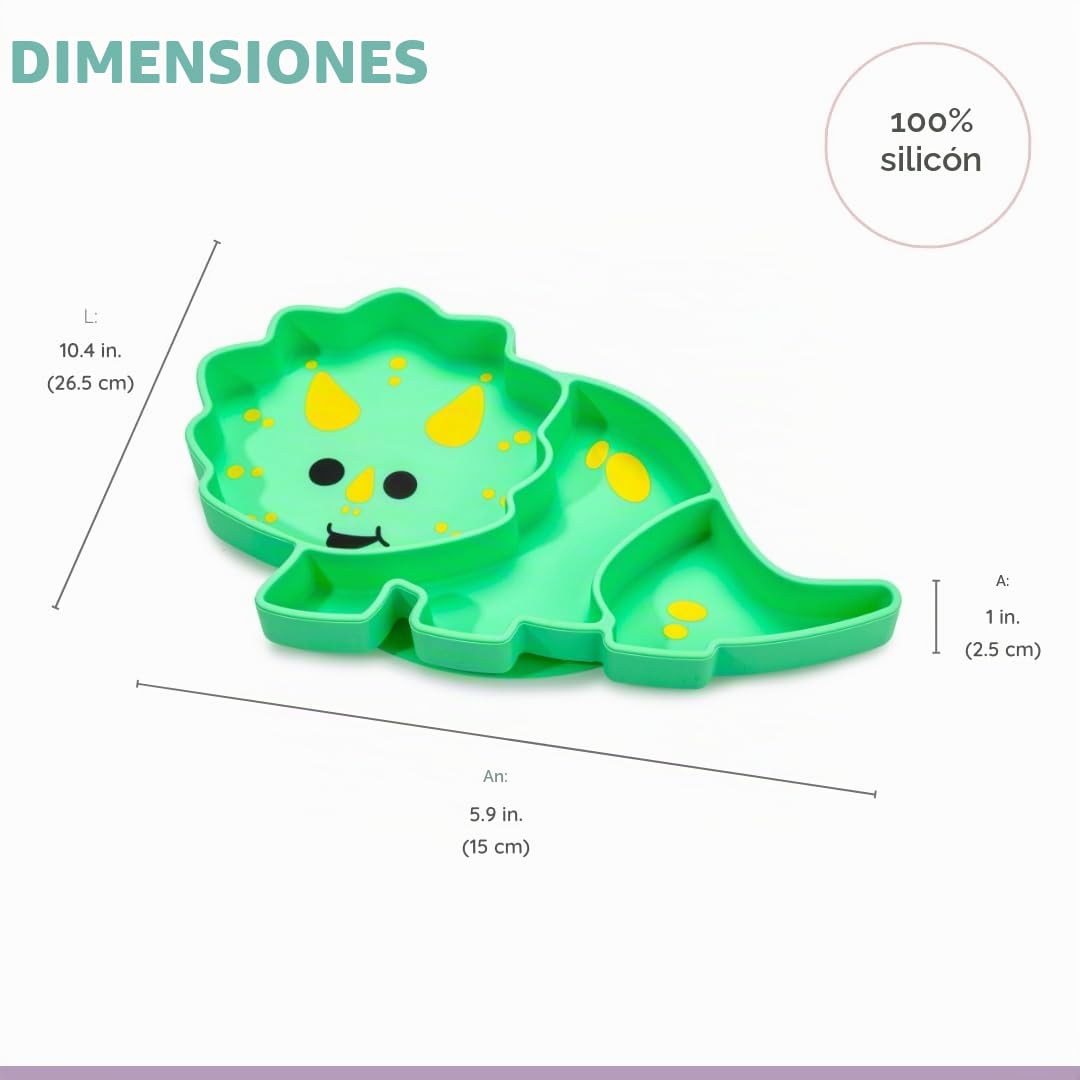 Melii - Placa de succión de silicona para bebés y niños pequeños | Placa de destete dividida con LED para bebé, sin BPA, no tóxica, apta para lavaplatos y microondas, se adapta a la mayoría de sillas