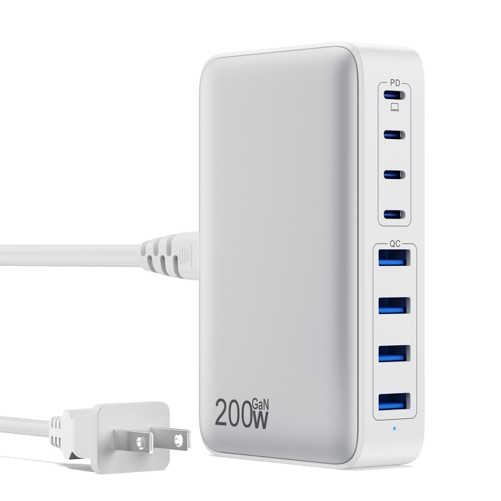 Cargador USB C Estación de Carga Rápida 200W GaN III 8 Puertos
