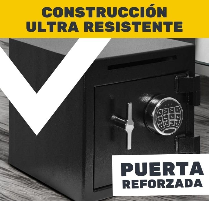 Caja Fuerte Seguridad Rack & Pack Negra Electrónica con Combinación Digital para Dinero Documentos y Joyas