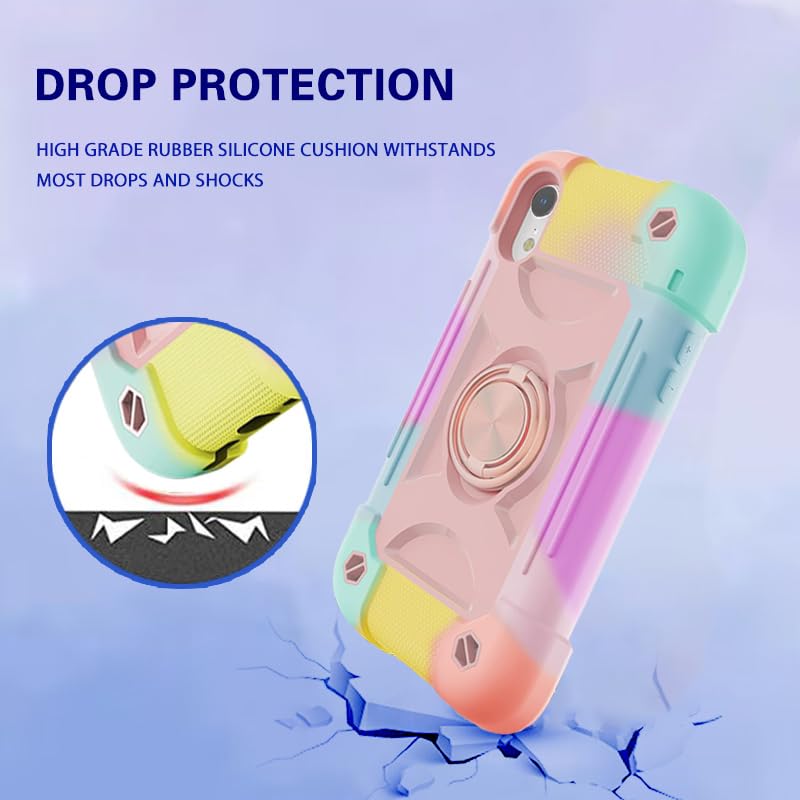 Funda para iPhone X/XS Uso rudo,con Soporte de Anillo,Resistente a caídas y Golpes,protección de Cuerpo Completo,Duradera,Resistente Funda Protectora 3 en 1 Mujer para iPhone X/XS