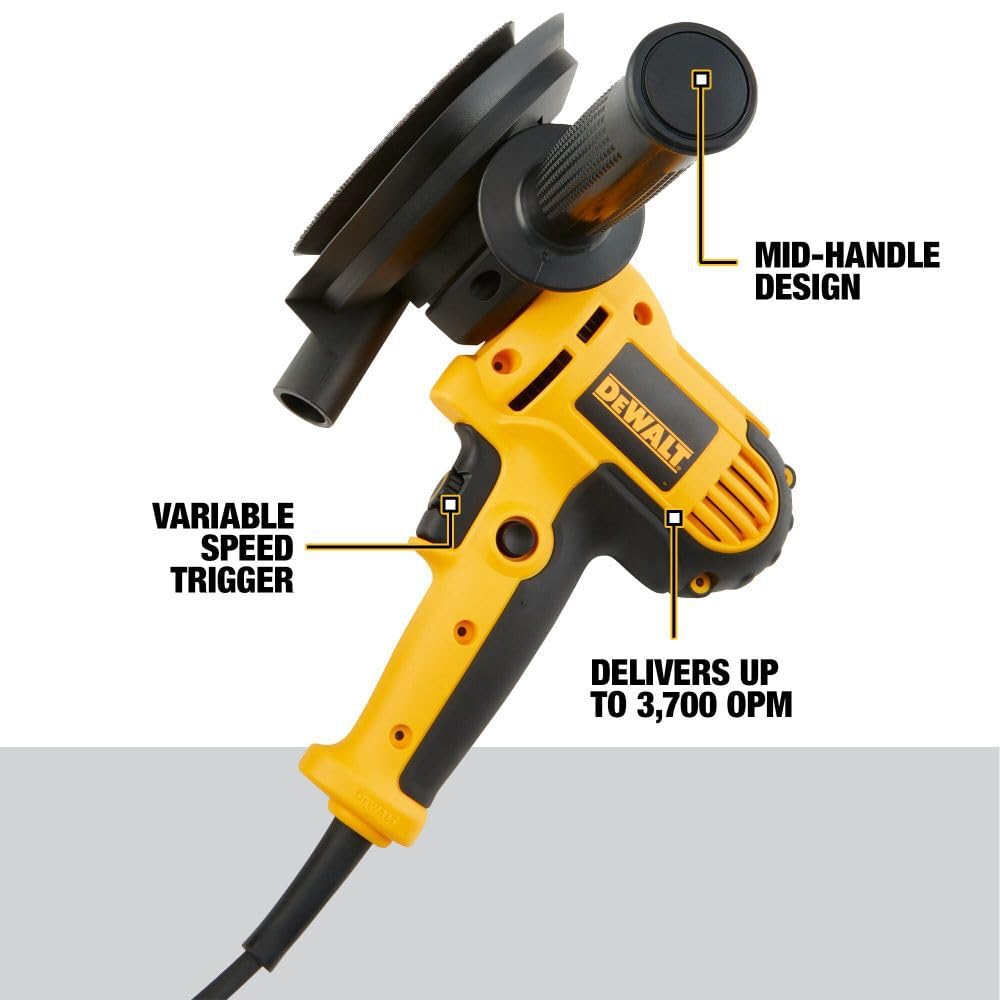 Dewalt DWE6401DS - Lijadora de velocidad variable con disco de 12.7 cm y cubierta para polvo