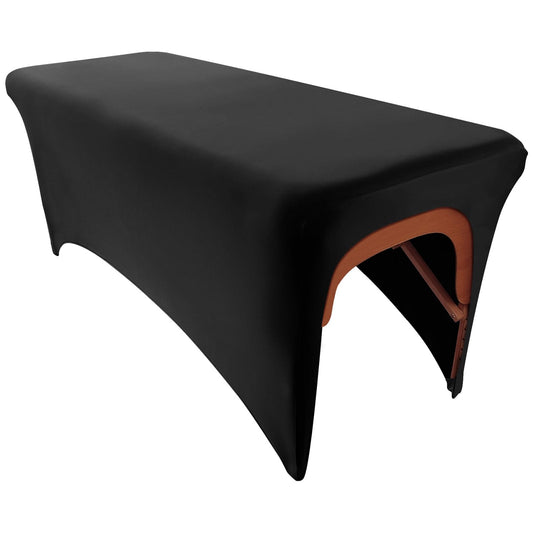 Funda elástica para cama de pestañas, funda negra para mesa de masajes, hecha de 90% poliéster y 10% elastano, juego de sábanas de spa sin olor para cama de extensión de pestañas o mesa de masajes