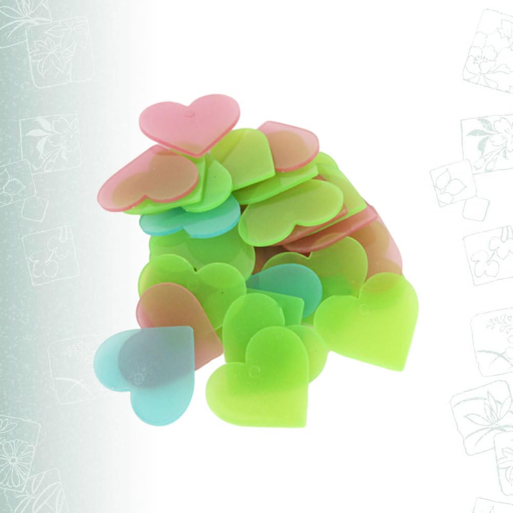 Toyandona - 200 pegatinas de pared con forma de corazón que brillan en la oscuridad, luminosas fluorescentes y extraíbles, para decoración de la habitación de los niños, guarderías, dormitorios