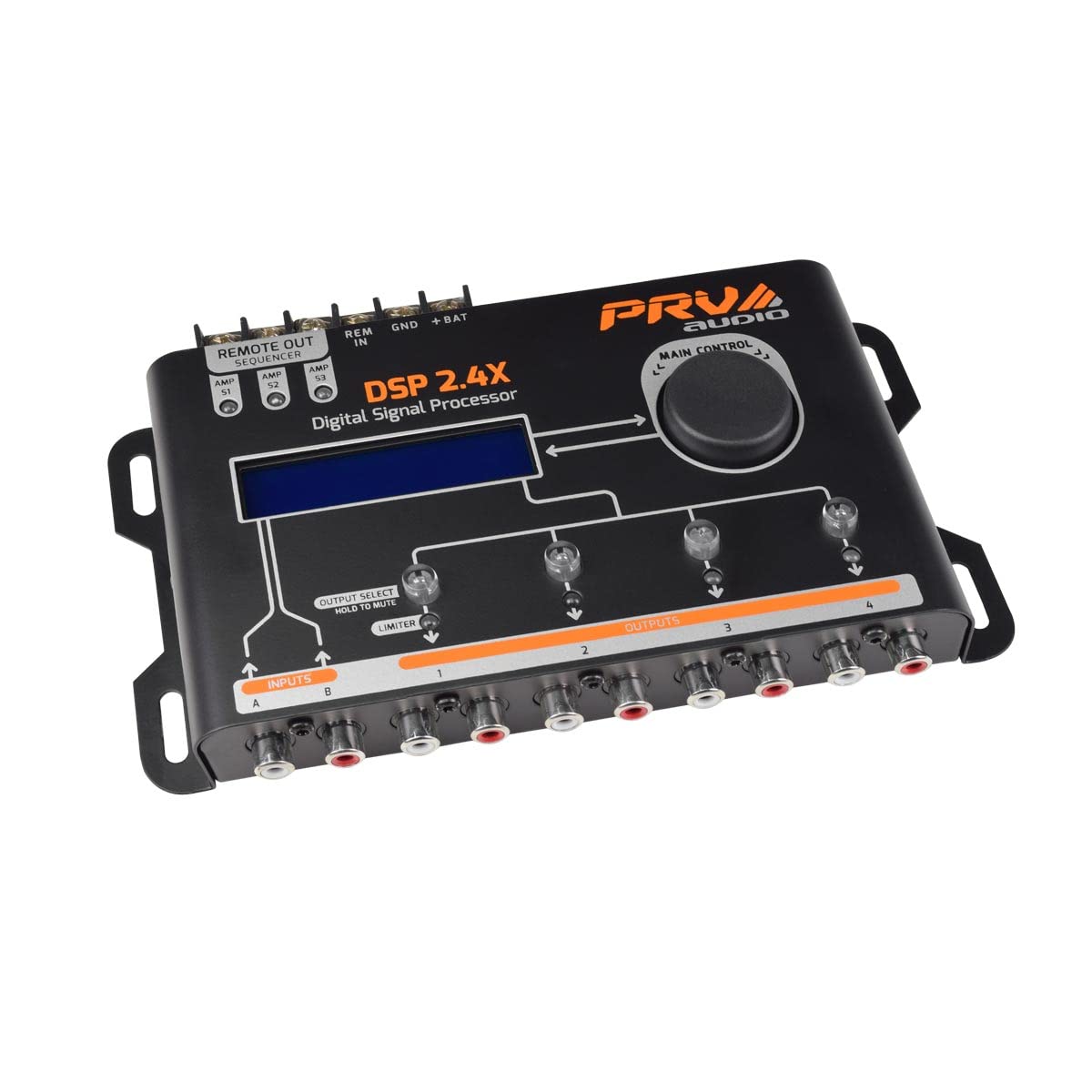 Procesador de Señal Digital PRV AUDIO para Automóvil con Crossover y Ecualizador de 4 Canales