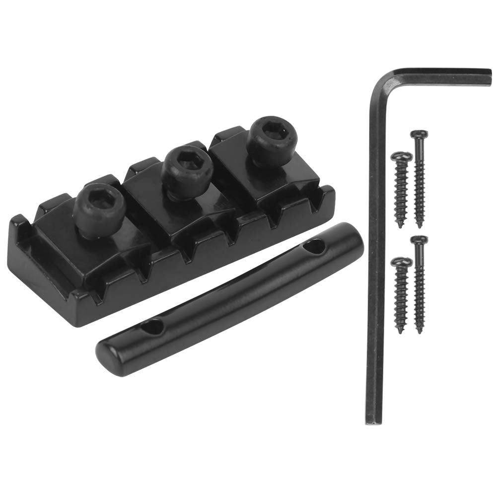 Tuerca de bloqueo de cuerda de guitarra de 6 cuerdas Tuerca de cuerda de guitarra eléctrica de 42 mm con tornillos de montaje y llave(GE99) accesorios de juego