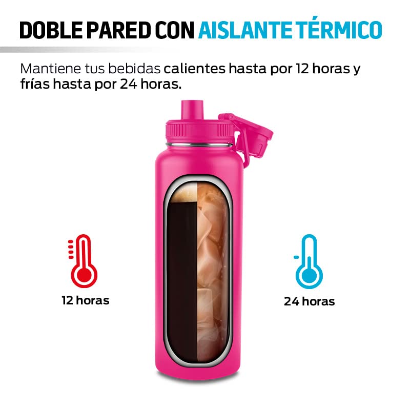 Termo de Acero Inoxidable Redlemon Rojo con Doble Aislamiento para Bebidas Frías y Calientes