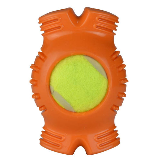 Juguete Hueso Fancy Pets Verde con Pelota de Tenis para Perro